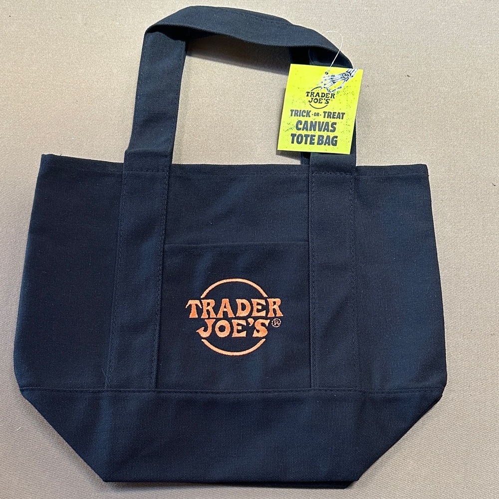 Trader Joe's Black Canvas Tote Bag
